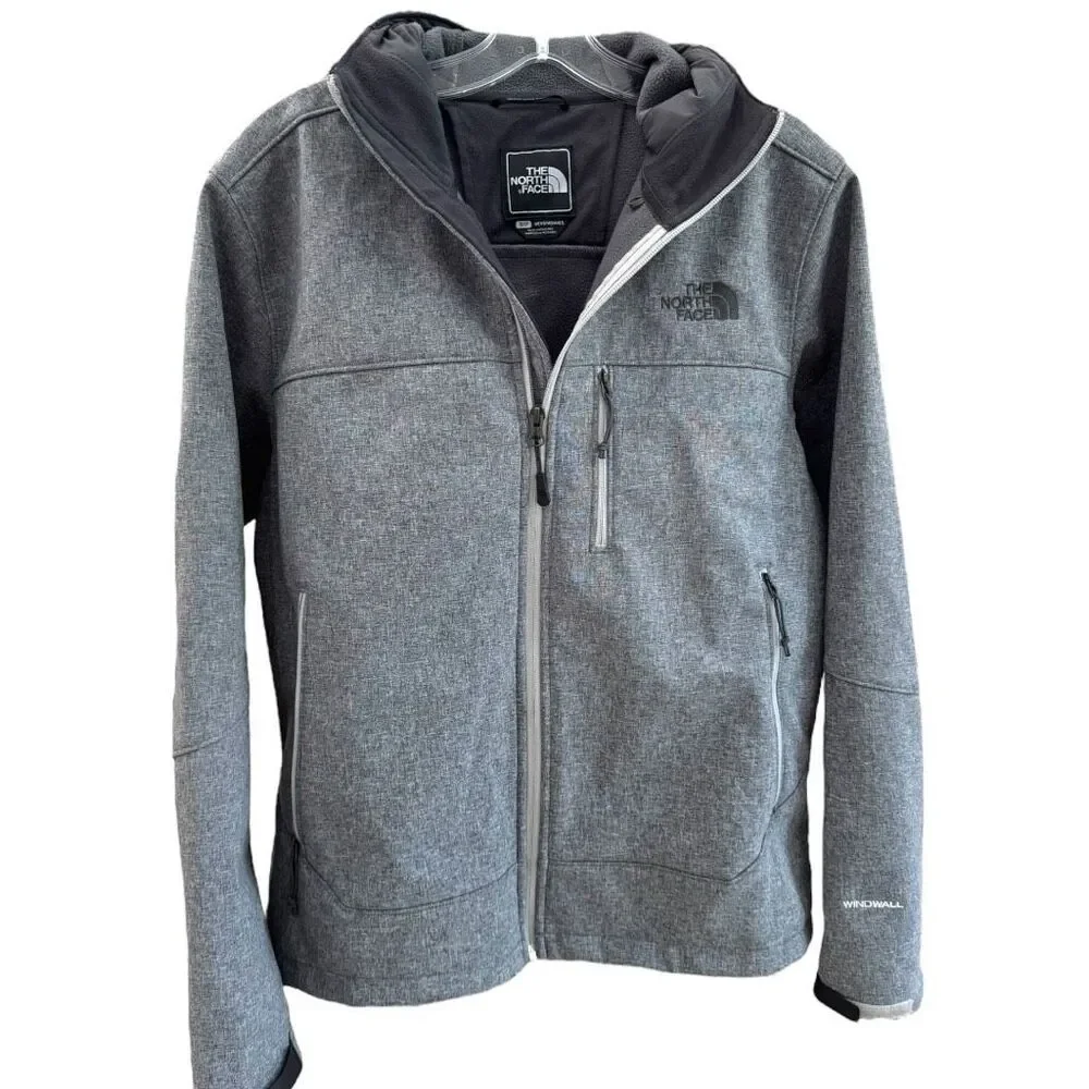 The North Face Men's Full Zip Apex Risor Barrier Soft Shell Jacket Gray Small